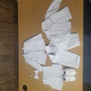 Adorable Baby White Tuxedo Suit Set